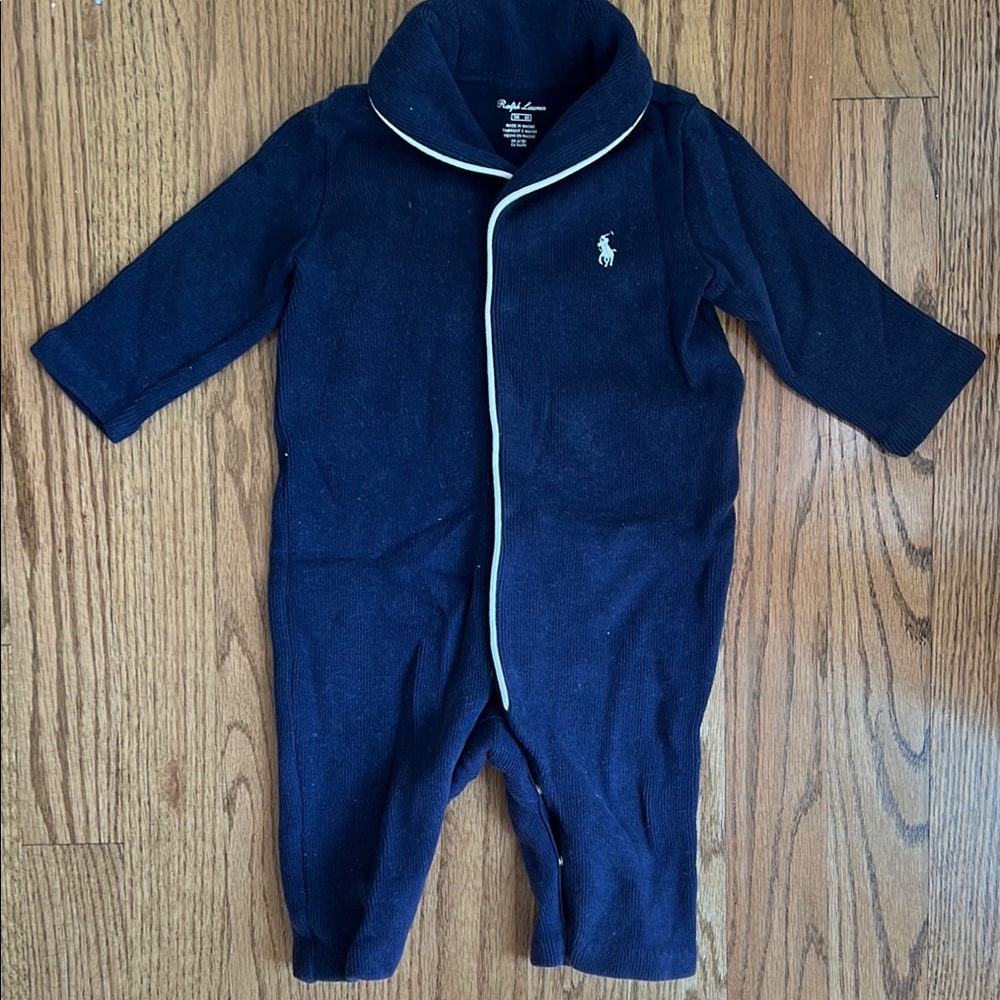 Ralph Lauren Navy Baby Pajamas 3m